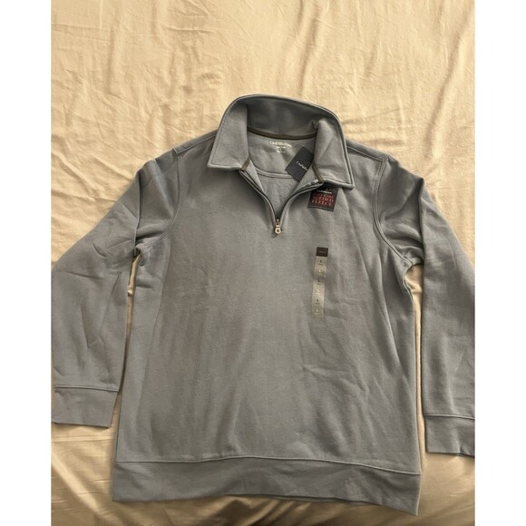 Croft & Barrow Men's L Blue 1/4 Zip Pullover Easy Care Sueded Fleece Size L NWT - Picture 3 of 12
